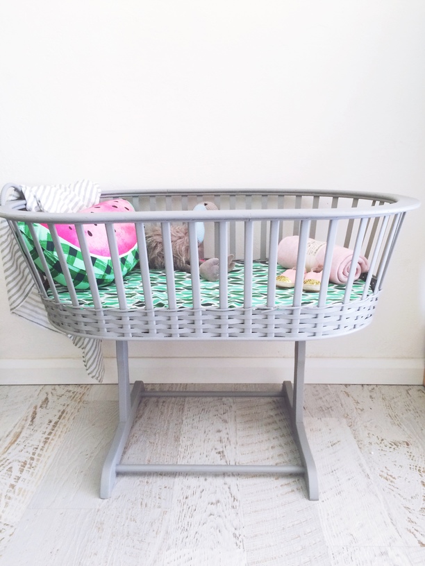 vintage wicker bassinet