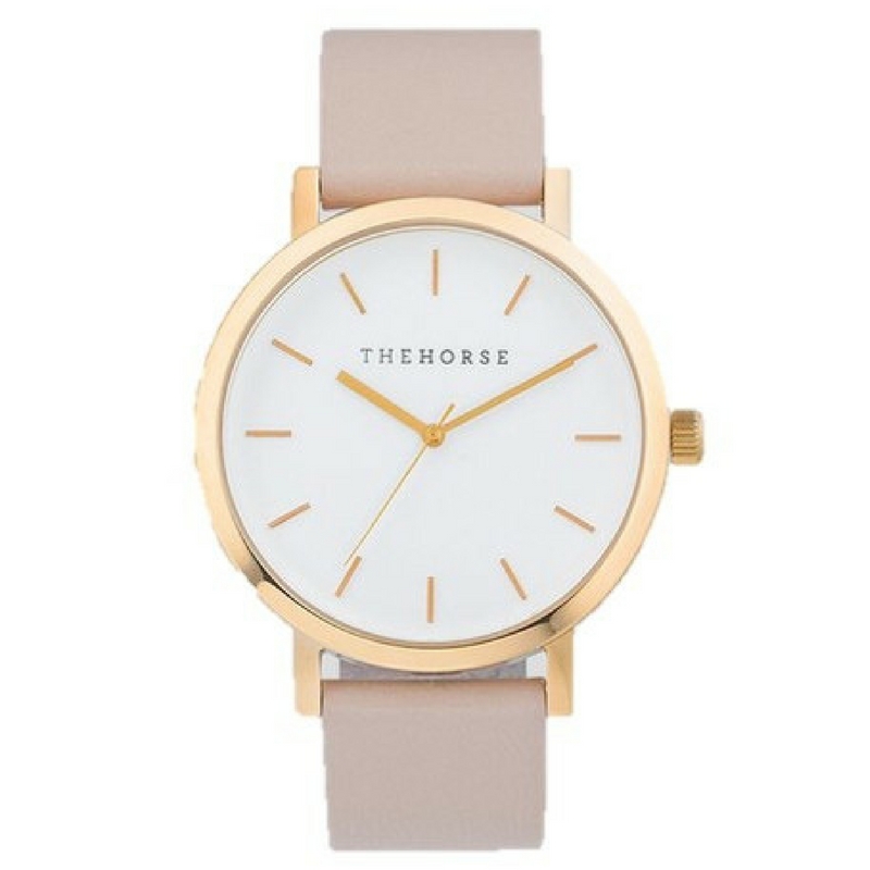 rose gold, blush leather watch