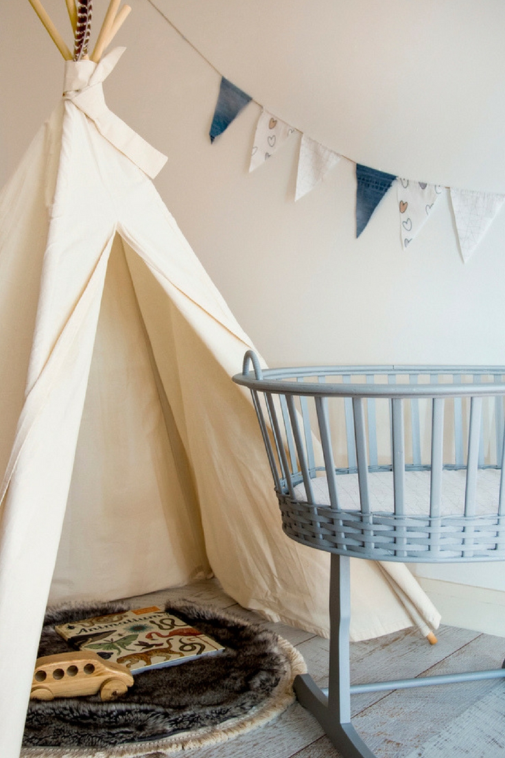 Wander And Wonder bunting and wooden car