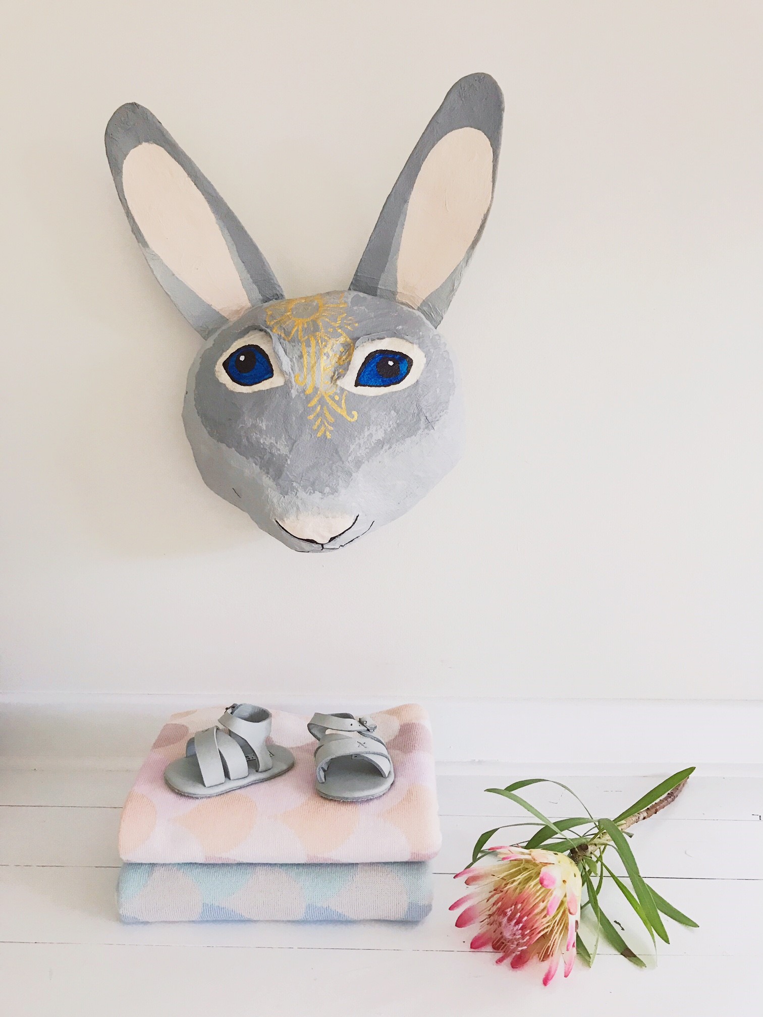 Heidi the Hare, paper mache