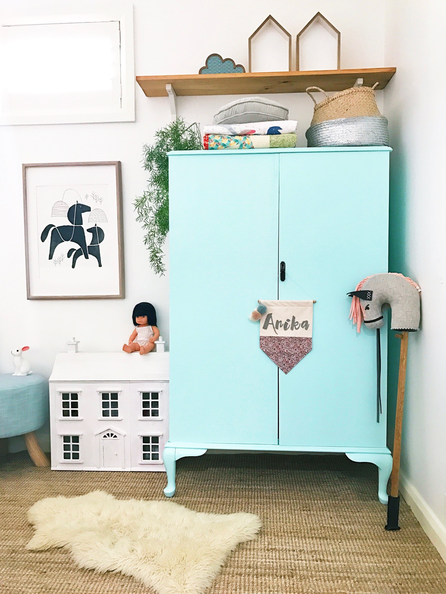 Vintage kids wardrobe, nursery, kids room