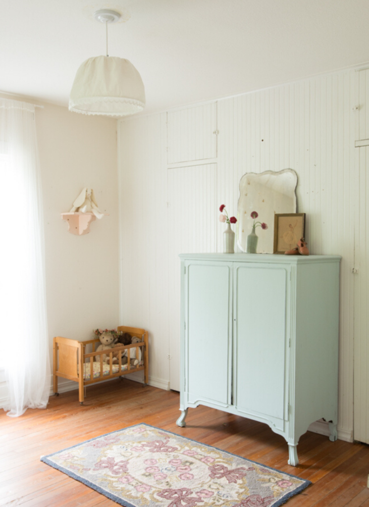 Light green vintage wardrobe